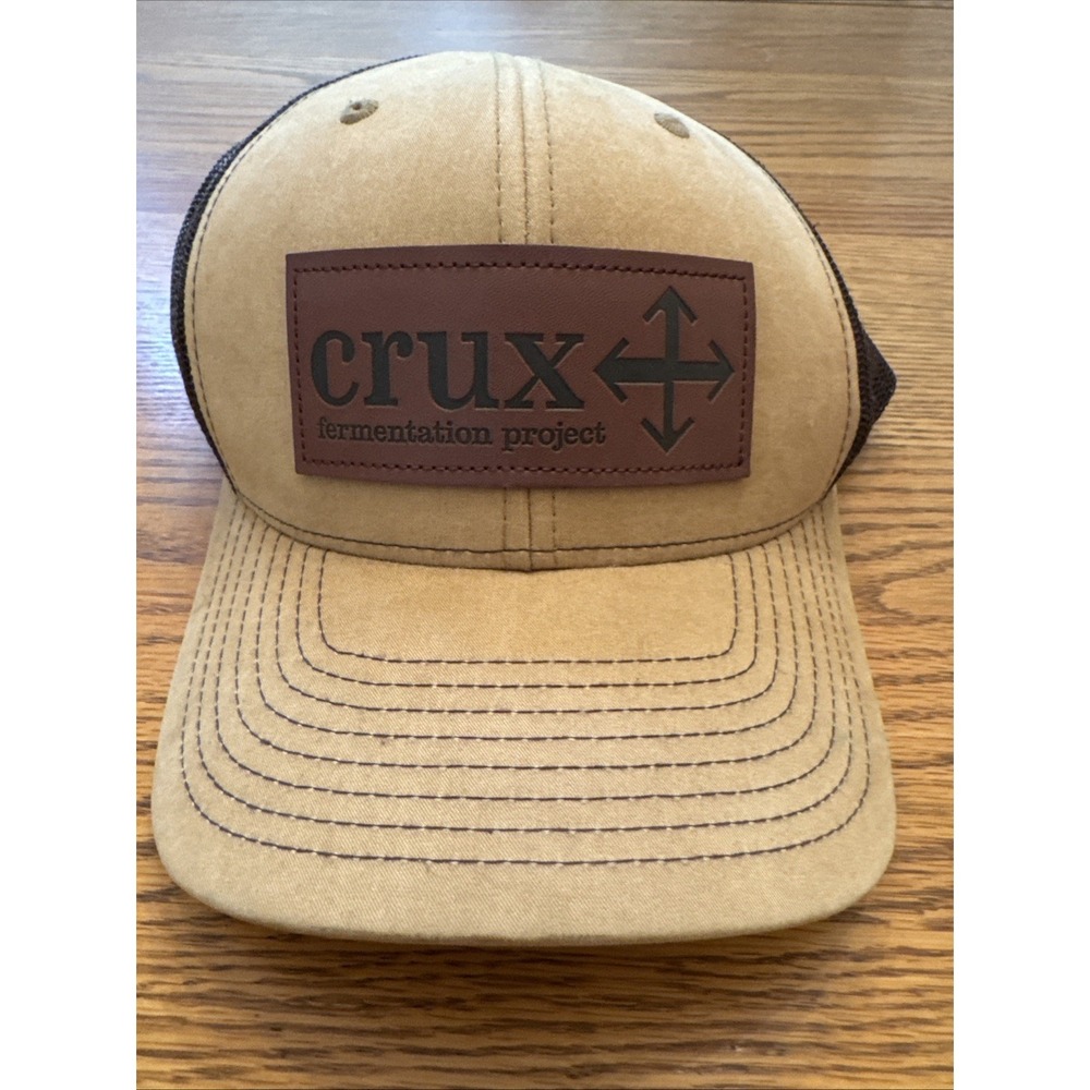 Crux Fermentation Project Trucker Hat Tan Adjustable Snapback Cap Beer Bend OR
